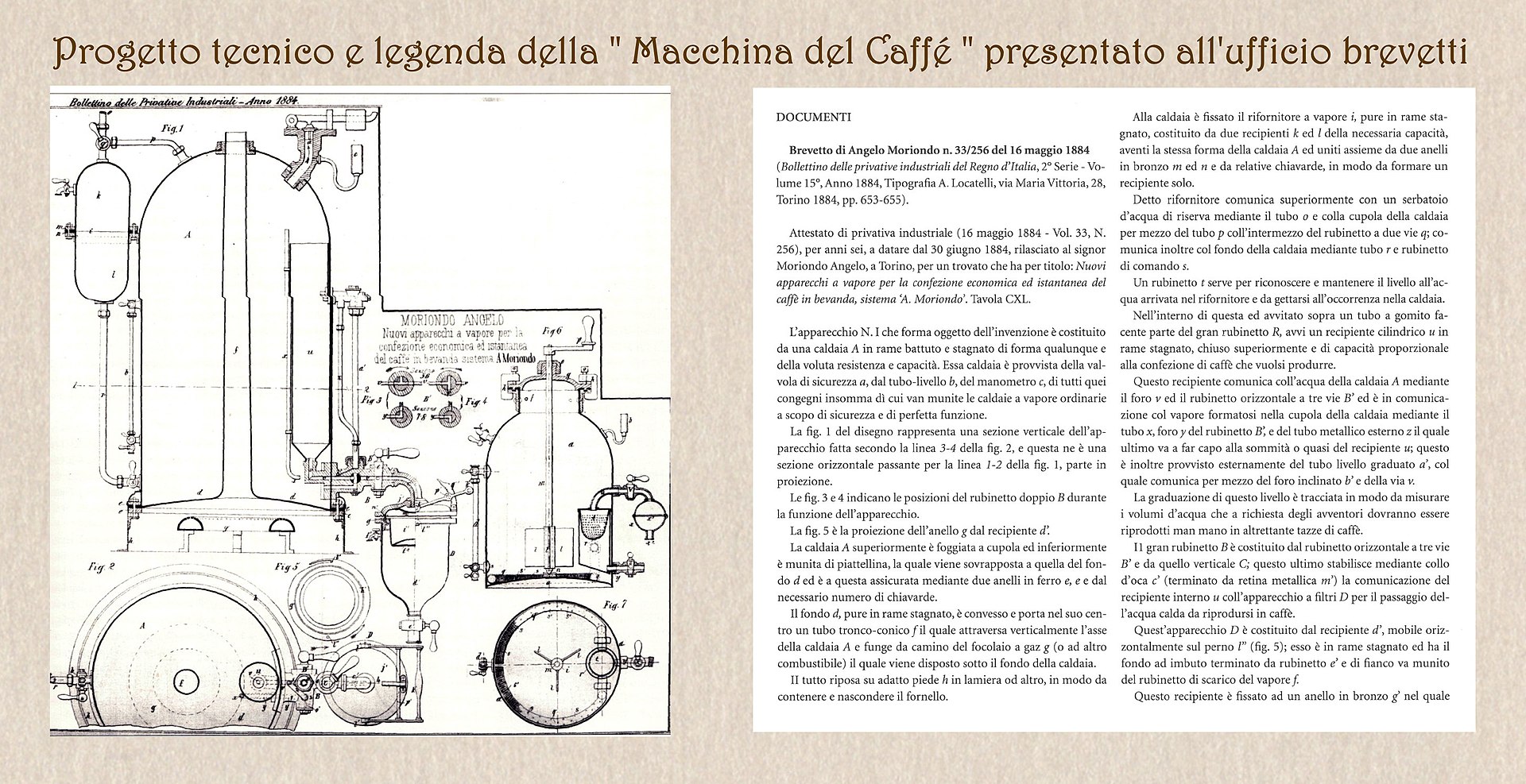 brevetto macchina del caffe Moriondo